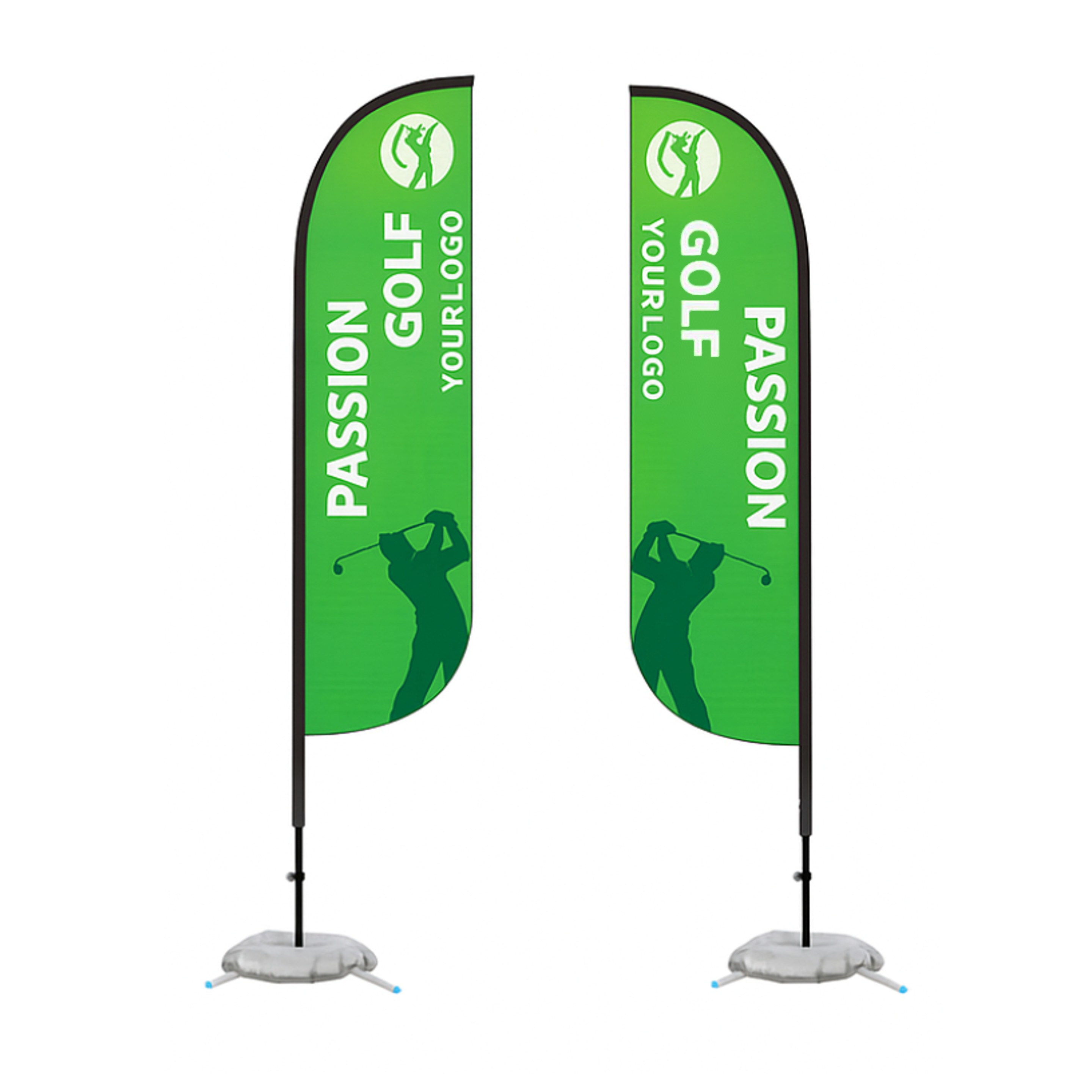 13' Double Sided Feather Flag w/Cross Base - Ocean 2