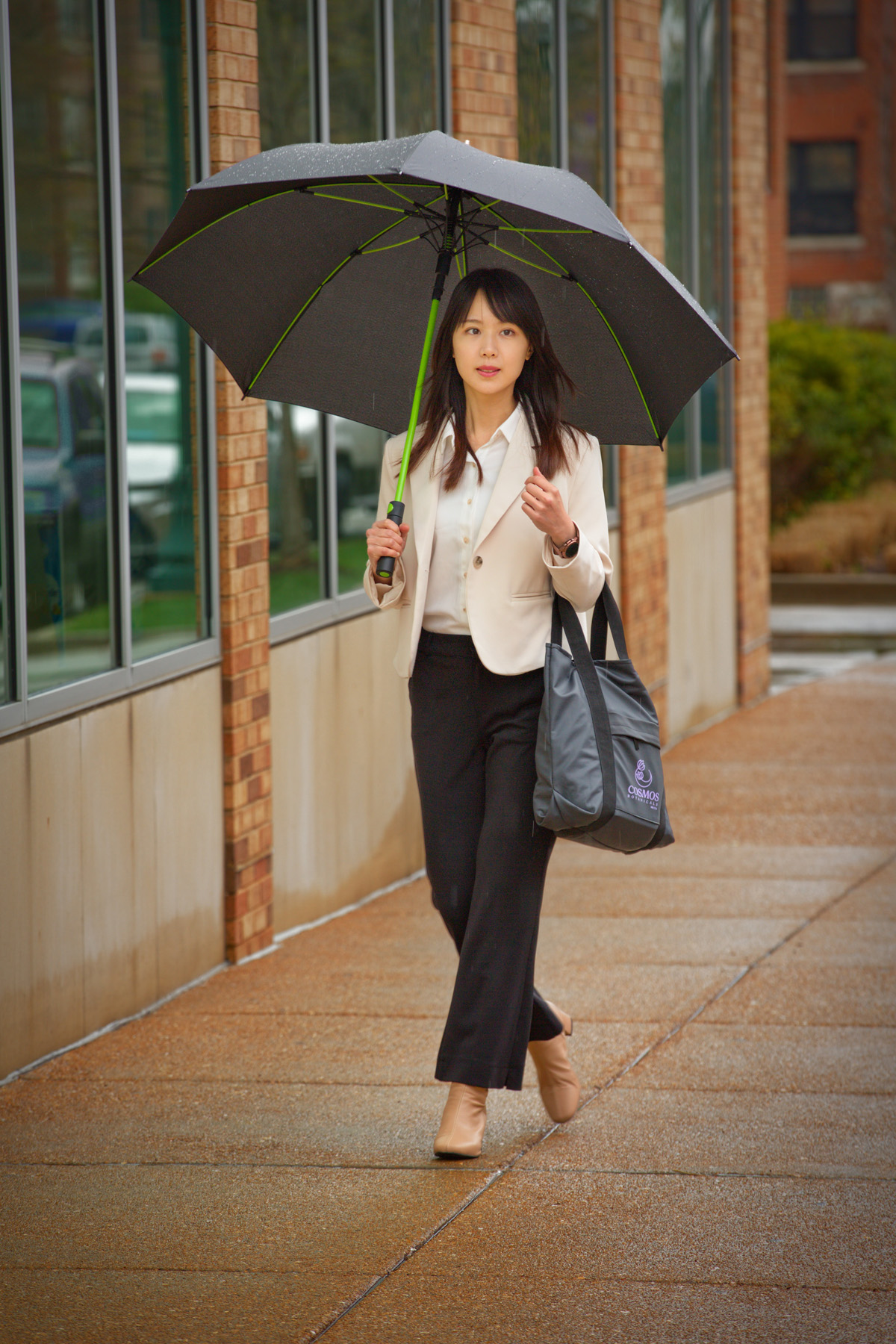 Parkside Auto-Open Umbrella with Contrasting Color Frame 23