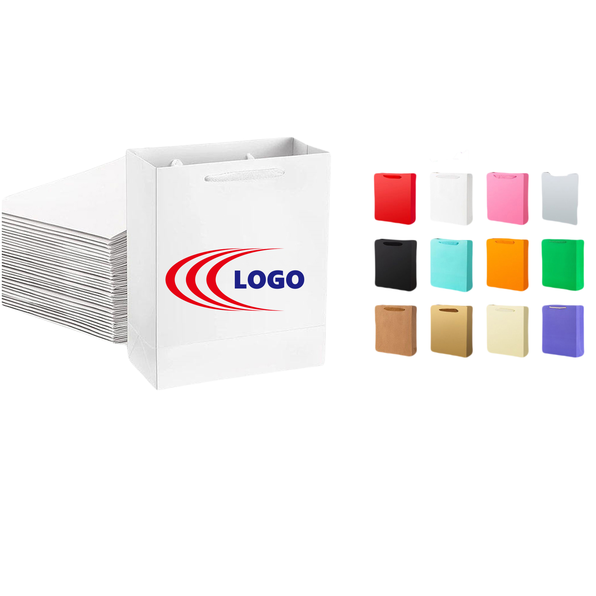 Thickened White Card Coated Paper Bags MOQ50 1