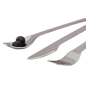3 In 1 Stainless Steel Flatware Set Fork Knife Spoon With Silicone Pouch 2