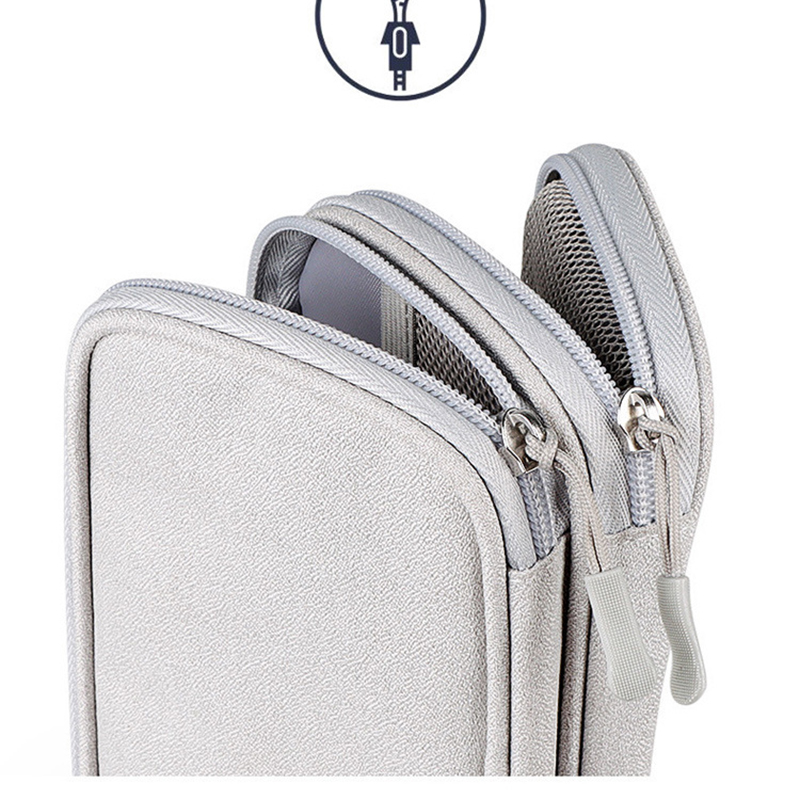 Small Waterproof Double-Layer Travel Cable Organizer Bag Electronic Accessories 14