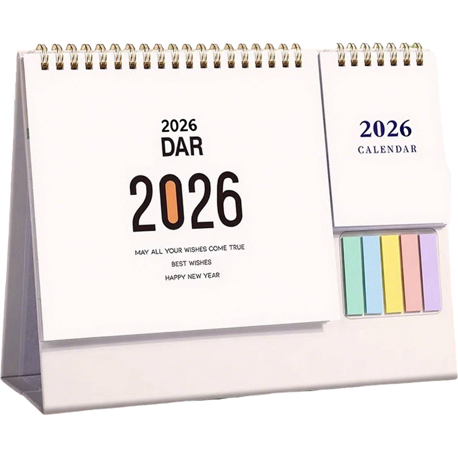 2026 Standing Page Flip Desk Calendar w/Sticky Notes 4