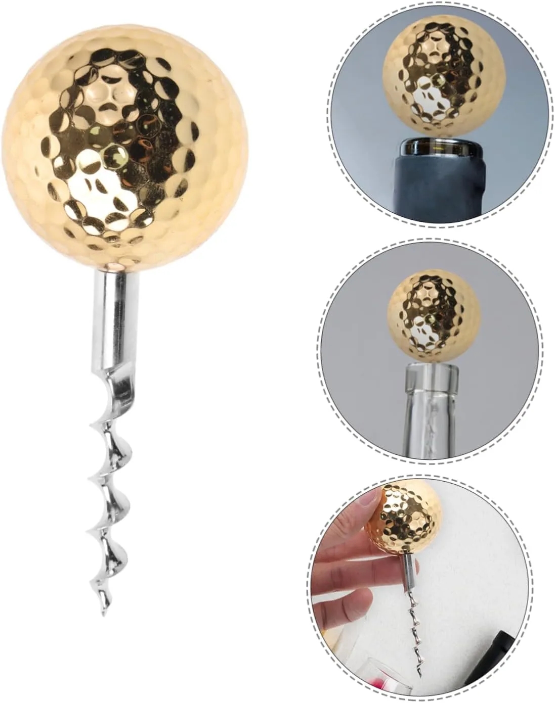 Mini Pocket Golf Ball Shaped Wine Opener/Corkscrews 2