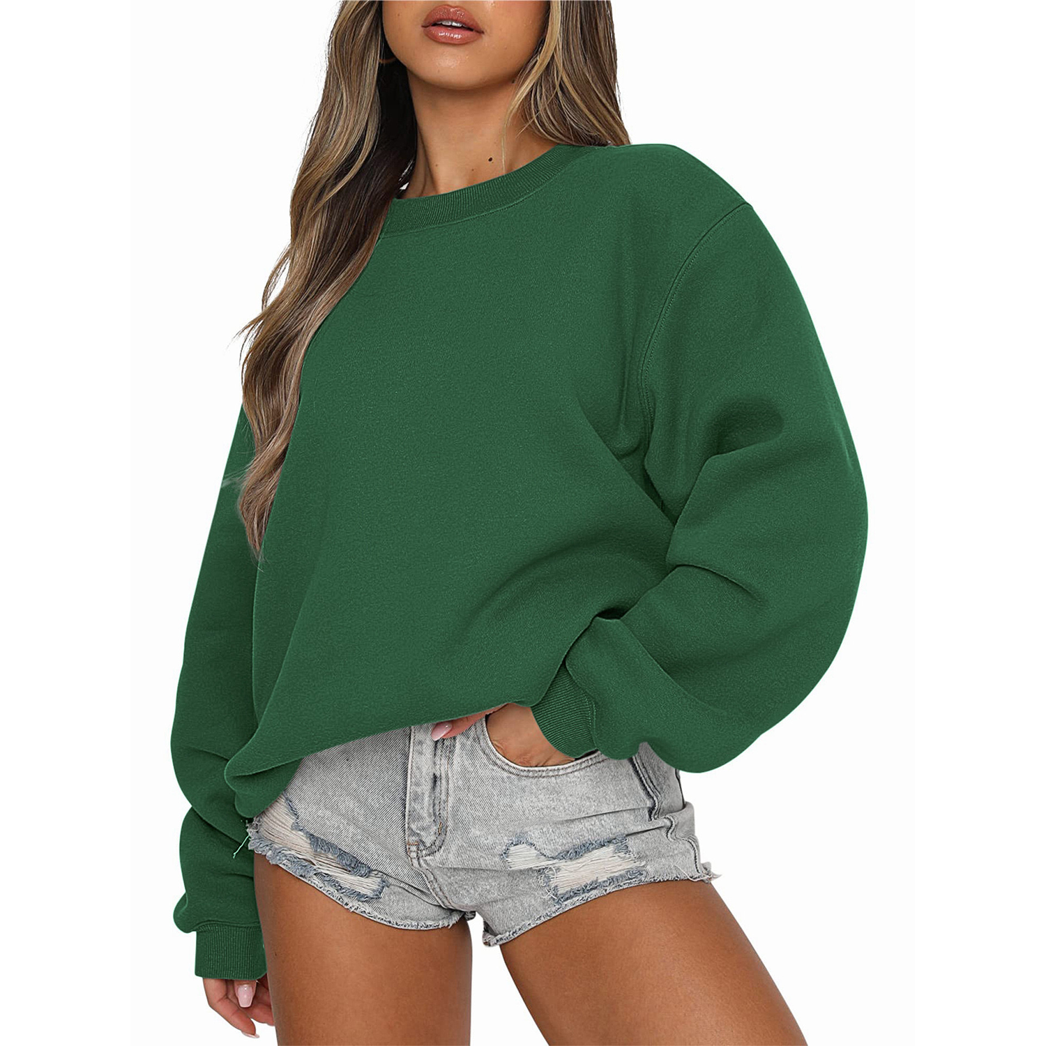 Women's Long Sleeve Sweatshirt Casual Crewneck Loose Fit 4