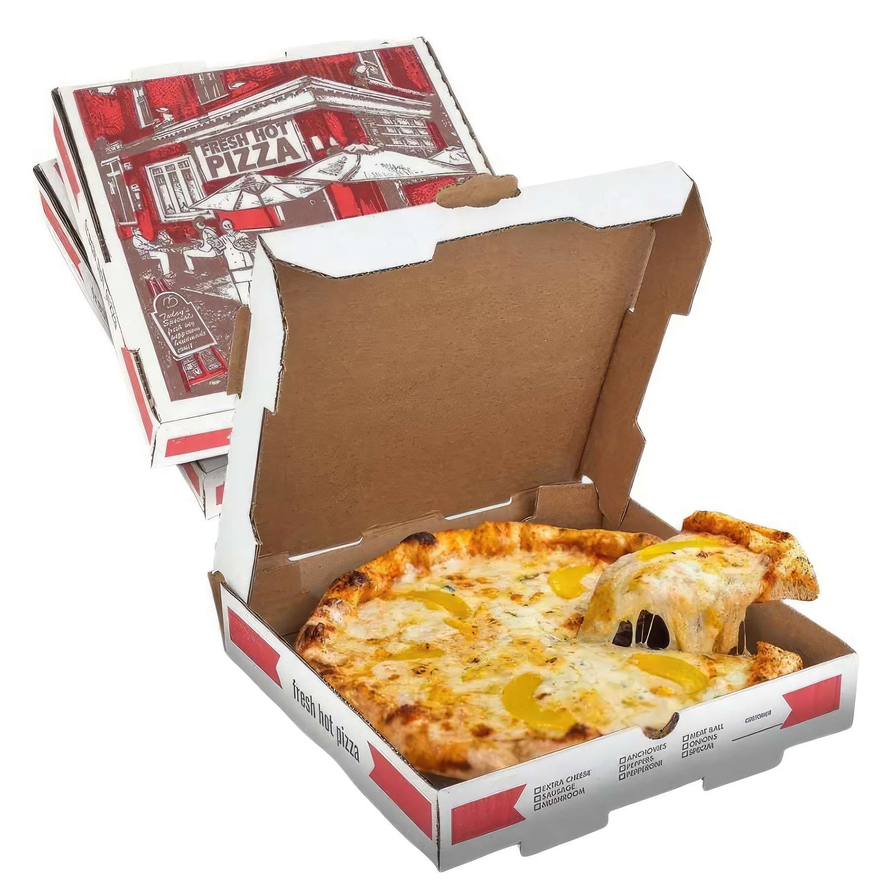Custom White Delivery Containers Pizza Box 2