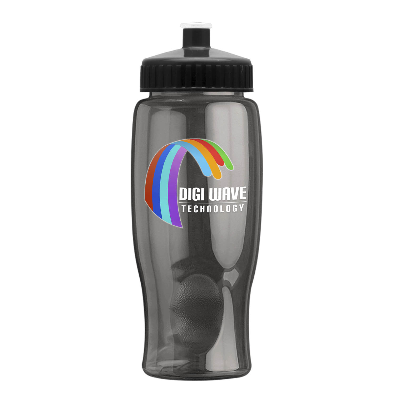 Poly-pure - 27 oz. Transparent Bottle with Push pull and Digital Imprint 1