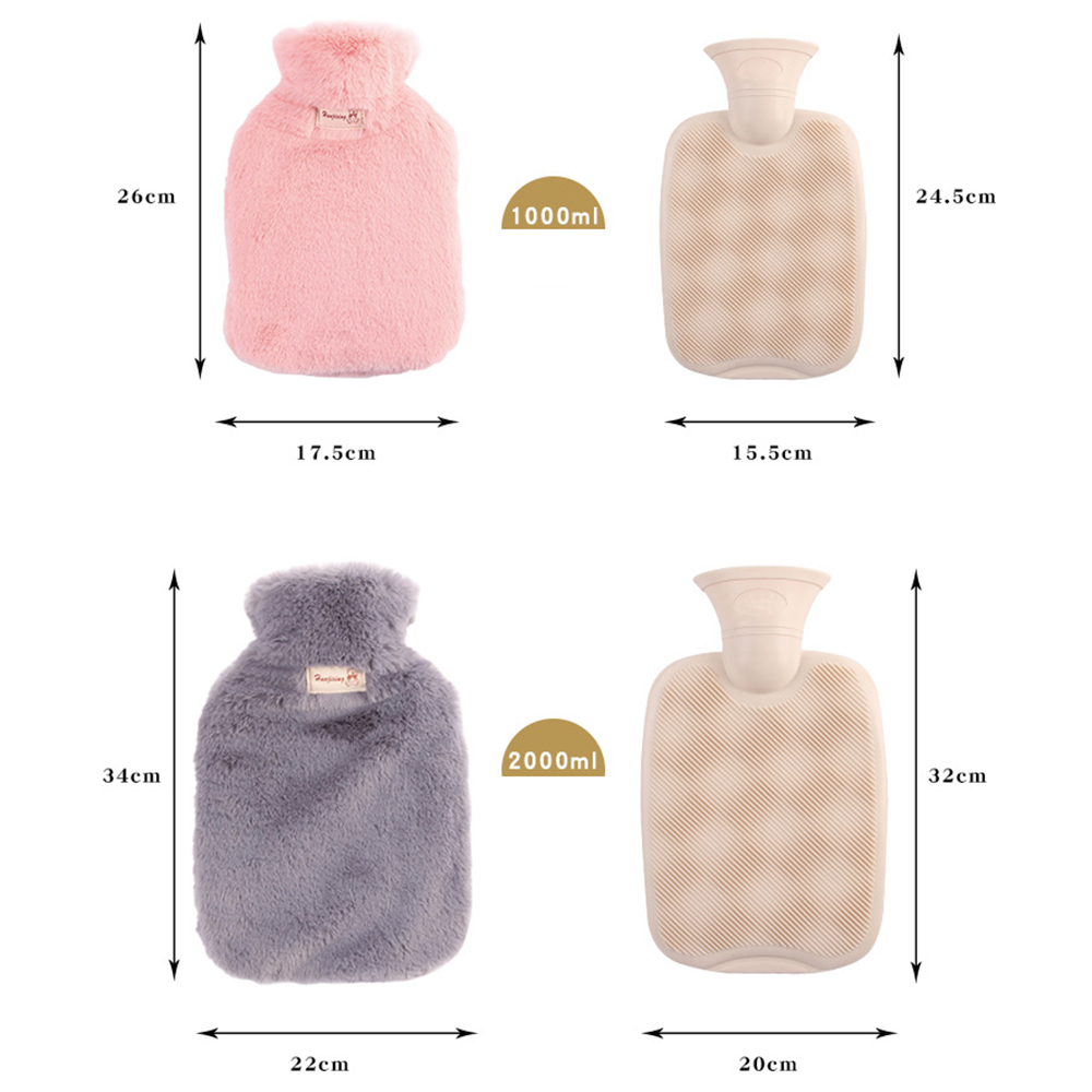 1L Thickened Plush Hot Water Bag 5