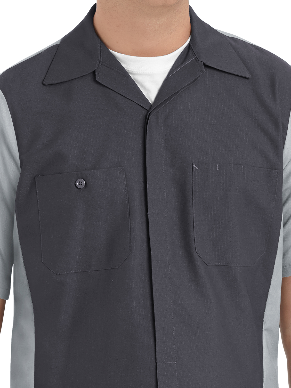 Red Kap Shirts -  Men's Short Sleeve Two-Tone Crew Shirt 18