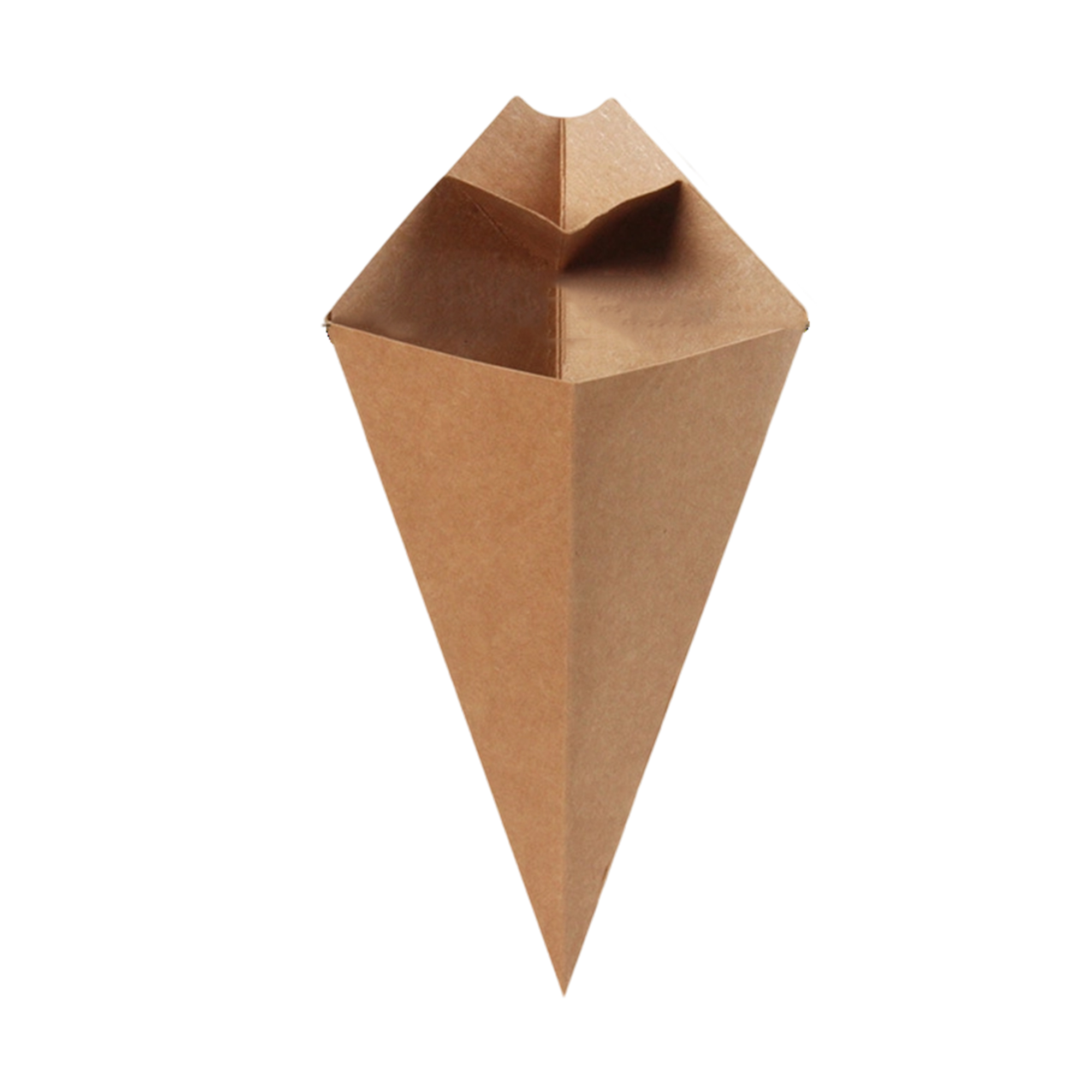 Kraft Paper Cone Holder With Sauce Section 5.3" By 3" By 9" 4