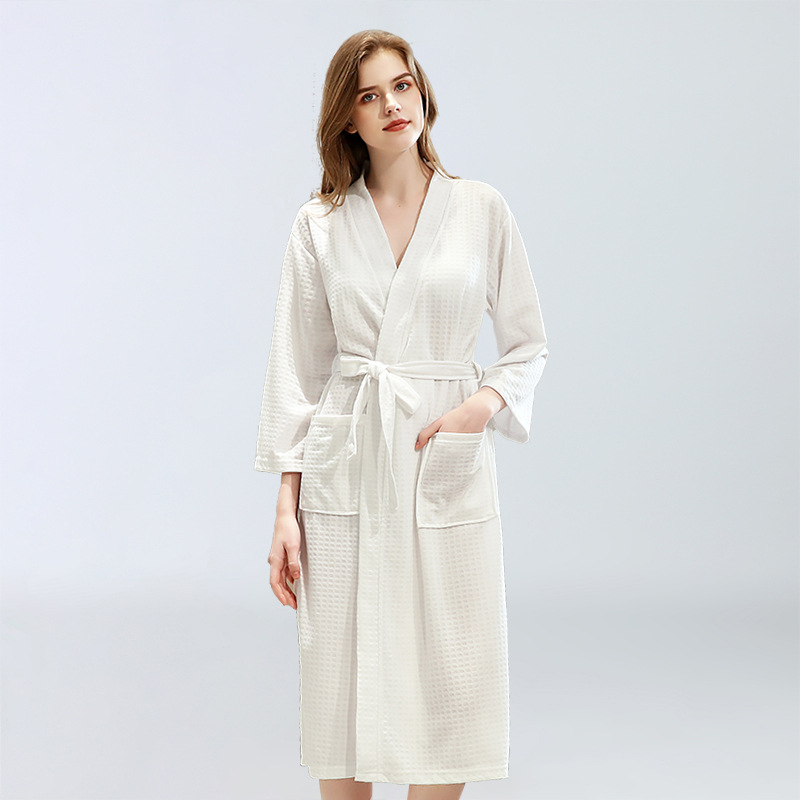 Women Men Waffle Bathrobes for Spring Summer 3