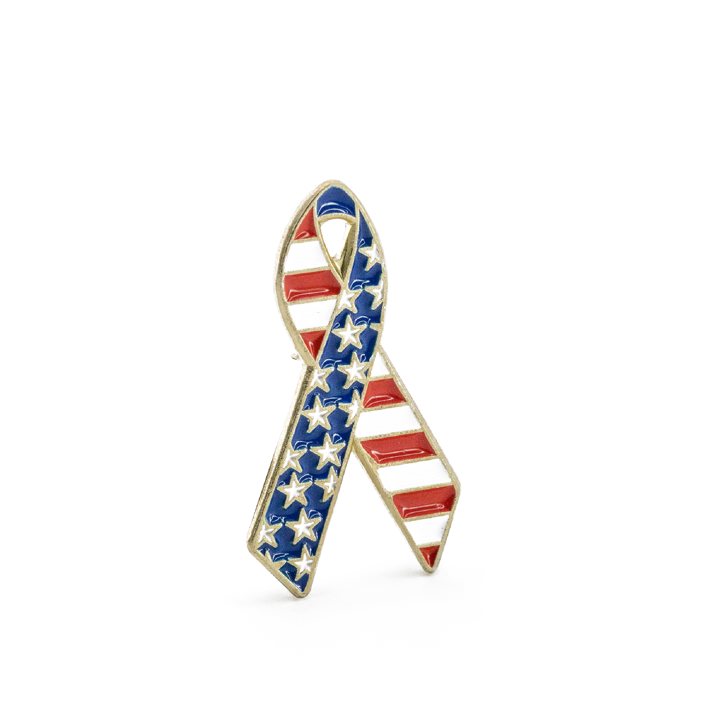 American Flag Ribbon Enamel Lapel Pin 2