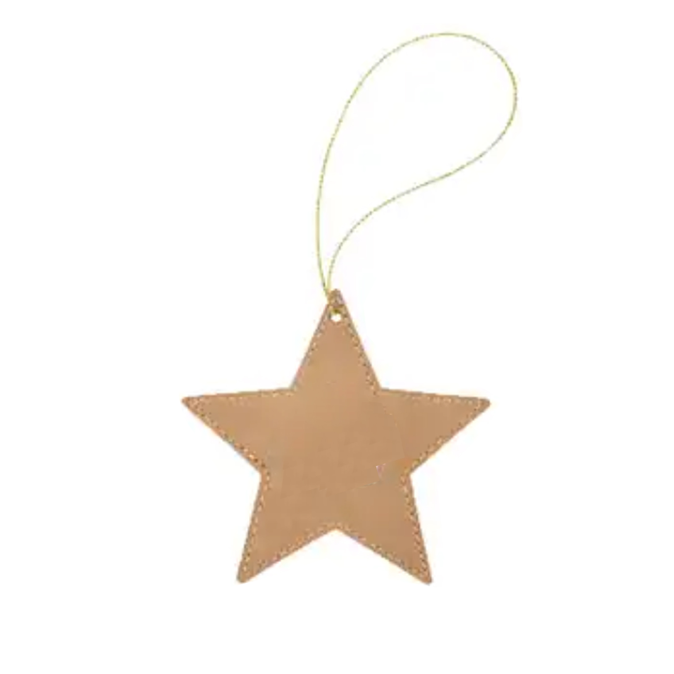 Leather Star Shaped Ornament with String 3