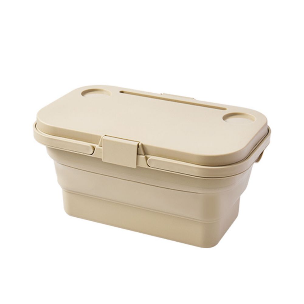 Collapsible Picnic Basket With Carrying Handle And Lid 2