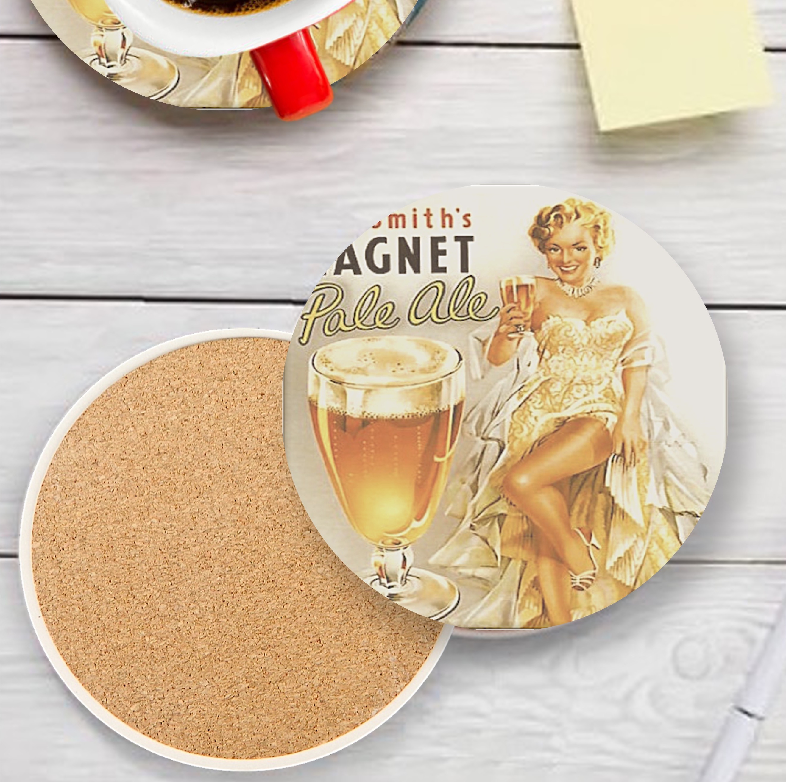Custom Printed Round Absorbent Stone Coaster - Full Bleed 4