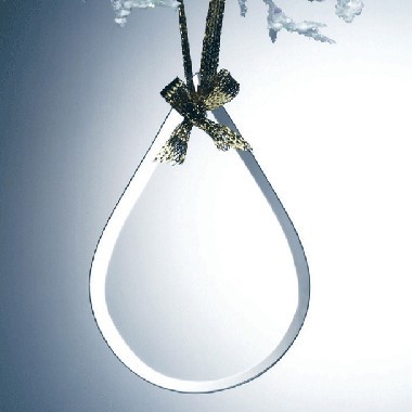 Beveled Jade Glass Ornament - Tear Drop 1