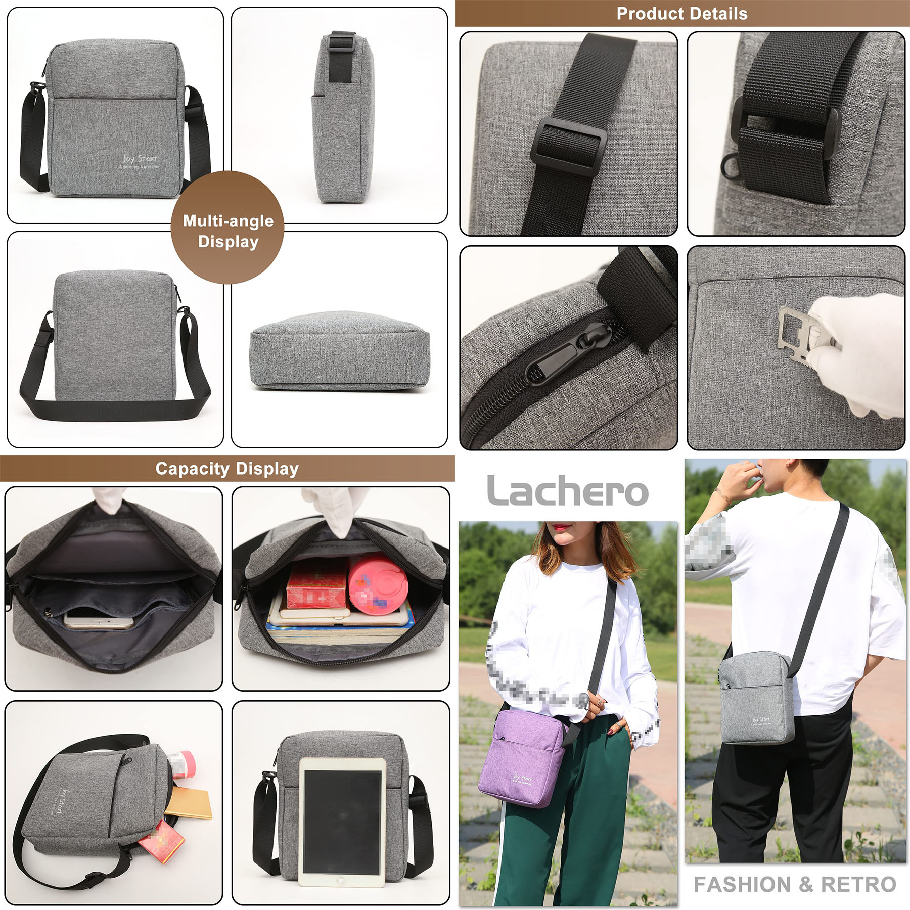 Messenger Bag Lightweight Nylon Crossbody Shoulder Bag 2