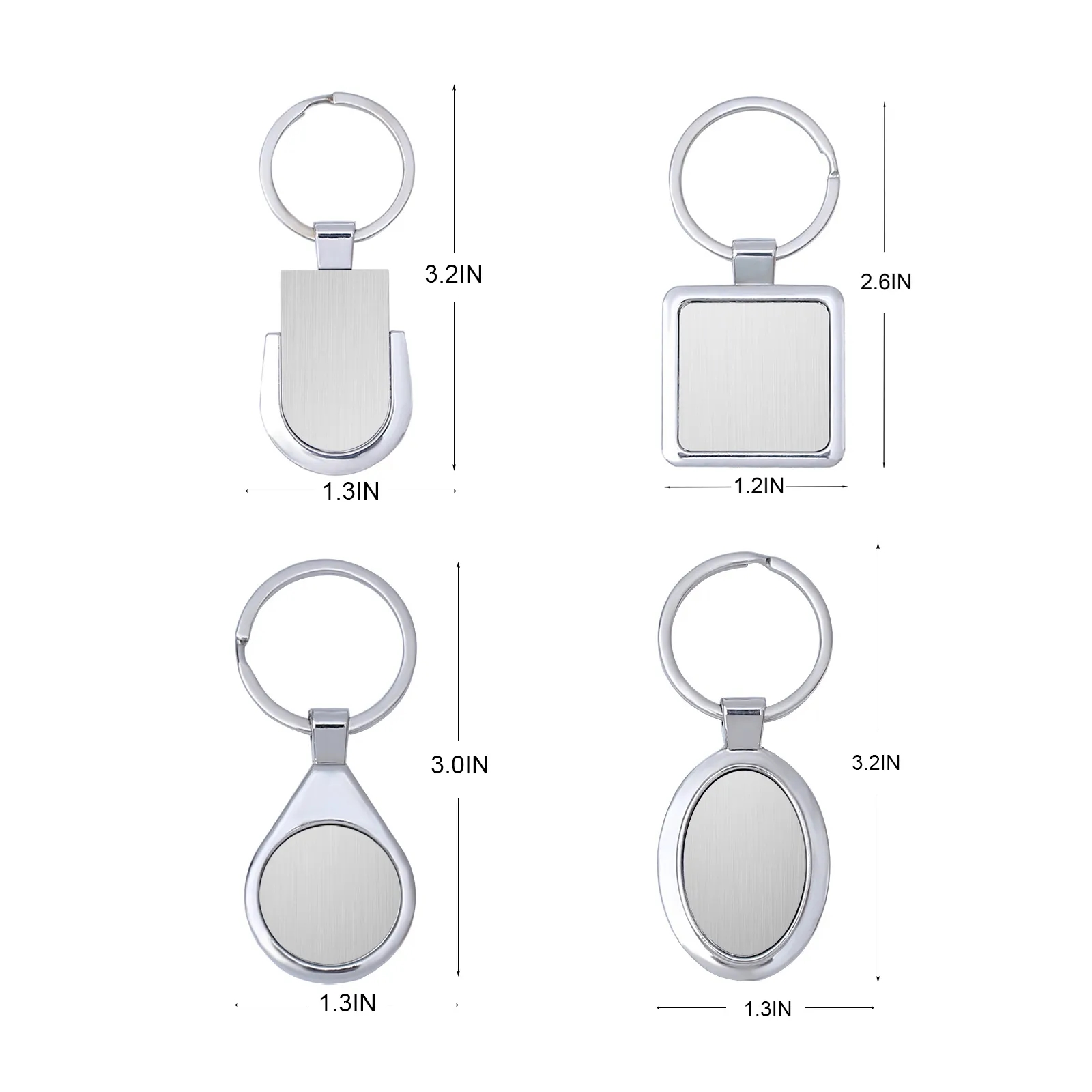 Square Shaped Metal Keychain 2