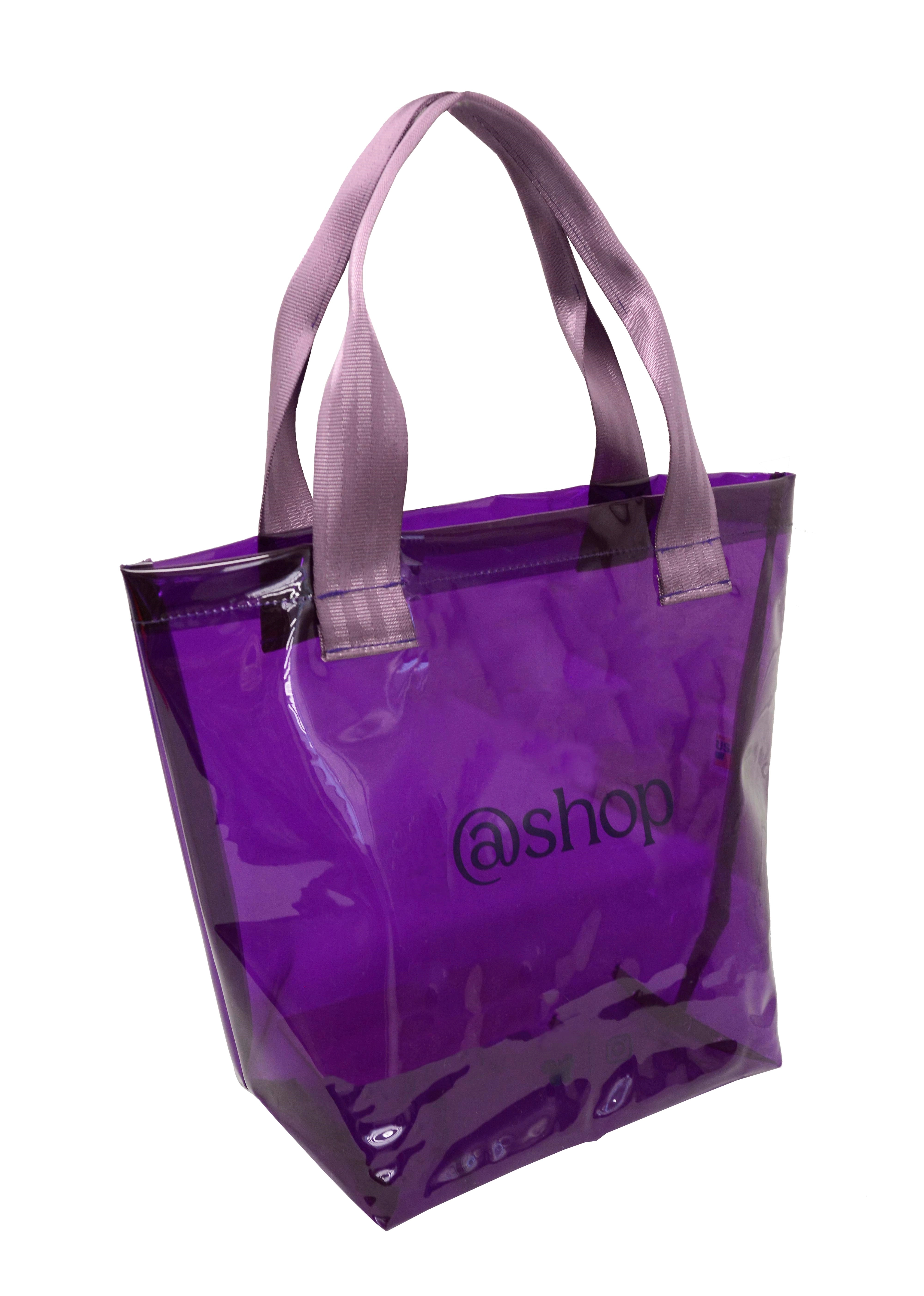 Colored Vinyl Tote, custom tote bag with logo imprint 3