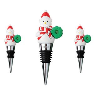 Charming PVC Snowman Wine Cork Bottle Stopper 5