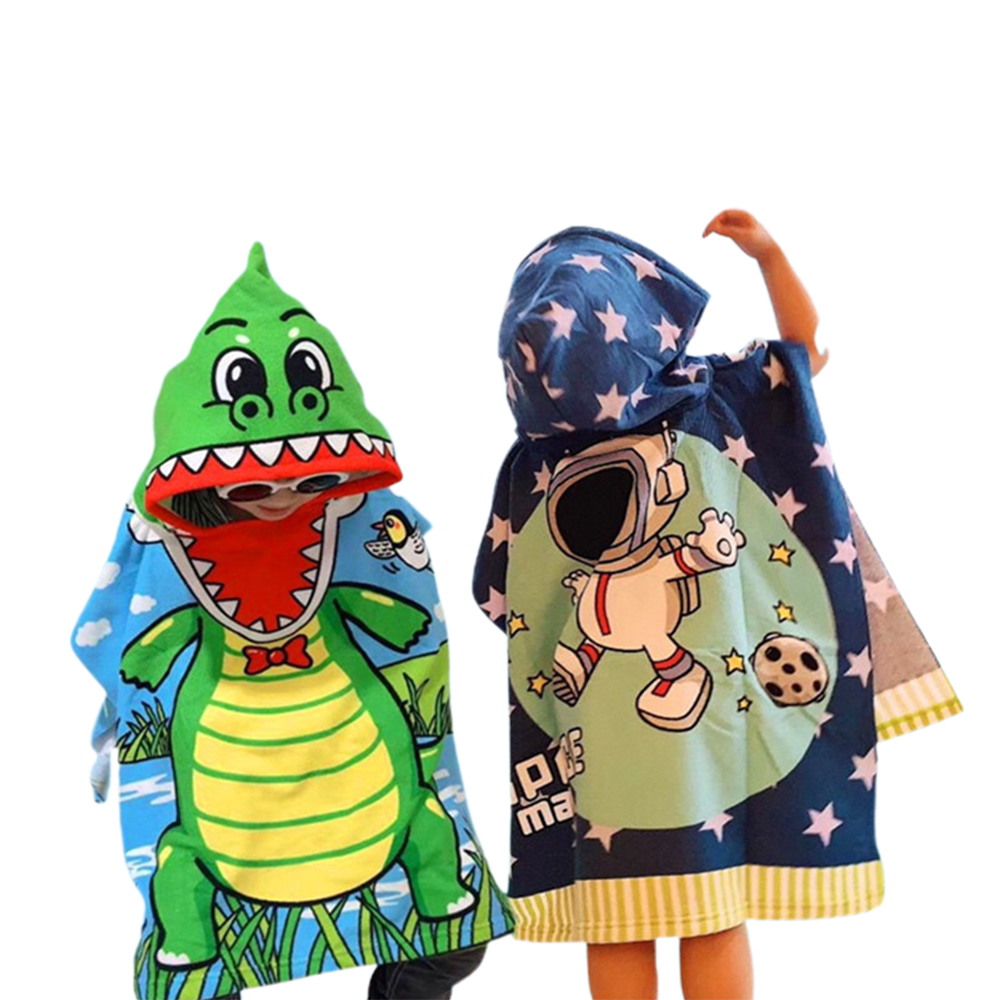 Full Color Microfiber Kids Hooded Beach Towel 2