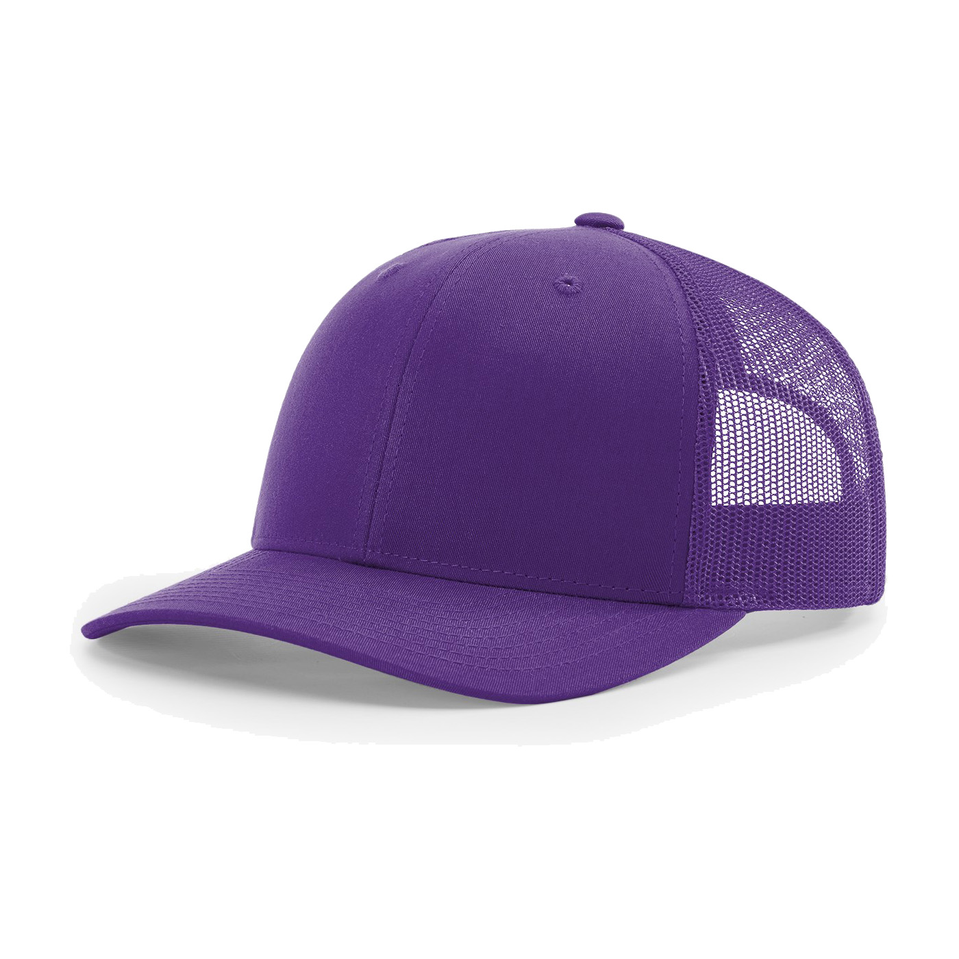 Richardson 112 6-Panel Snapback Trucker Hat w/Leatherette Adhesive Patches or Embroidery 65