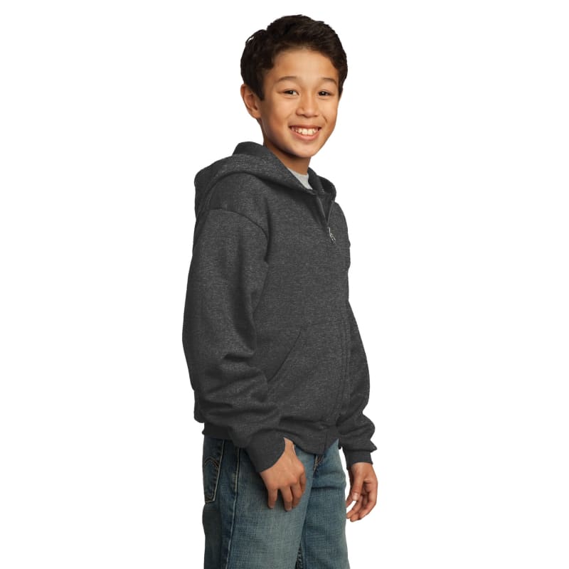 Port & Company - Youth Core Fleece Full-Zip Hooded Sweatshirt. 64
