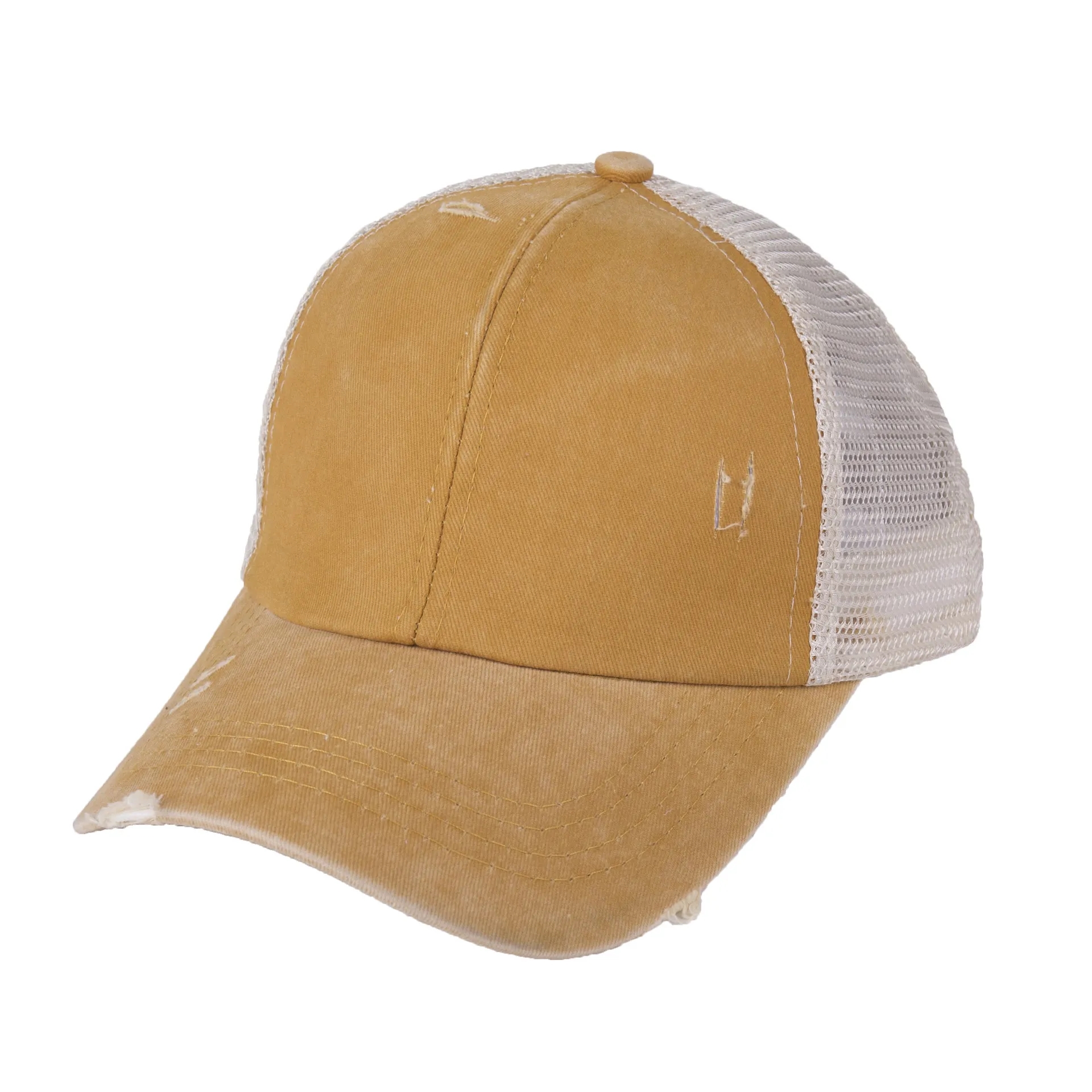 Washed Distressed Ponytail Baseball Cap 3