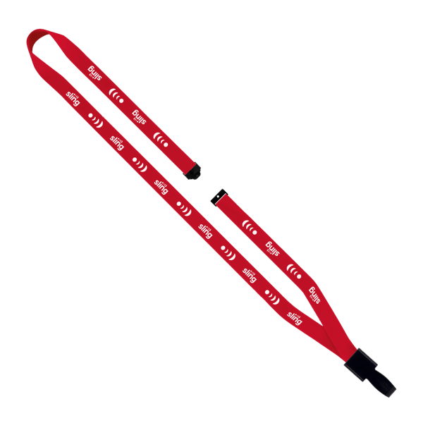 1/2" Polyester Lanyard with Non-Swivel Plastic Hook 35