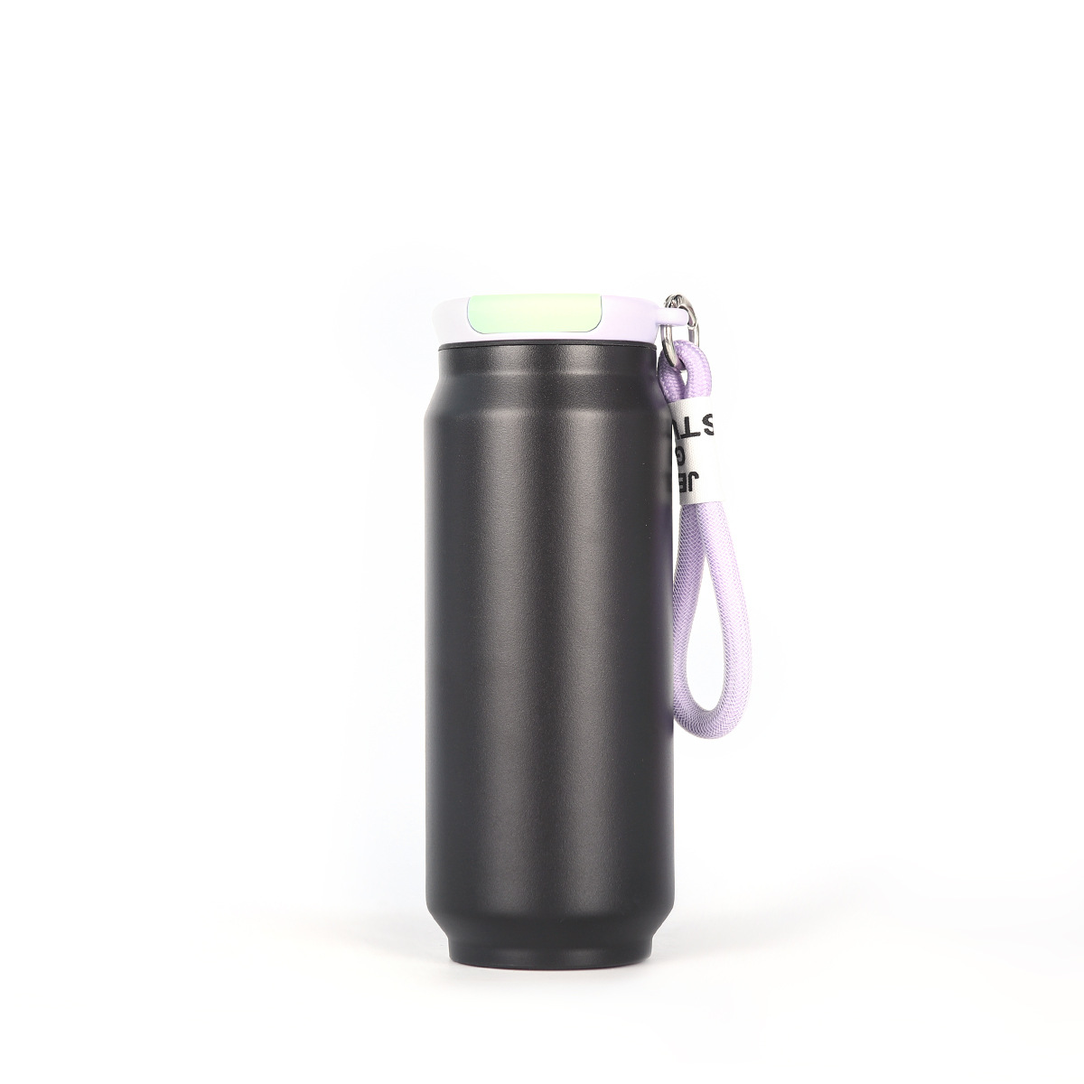 17 oz Can-Shaped Insulated Water Bottle W/ Handle Strap 17