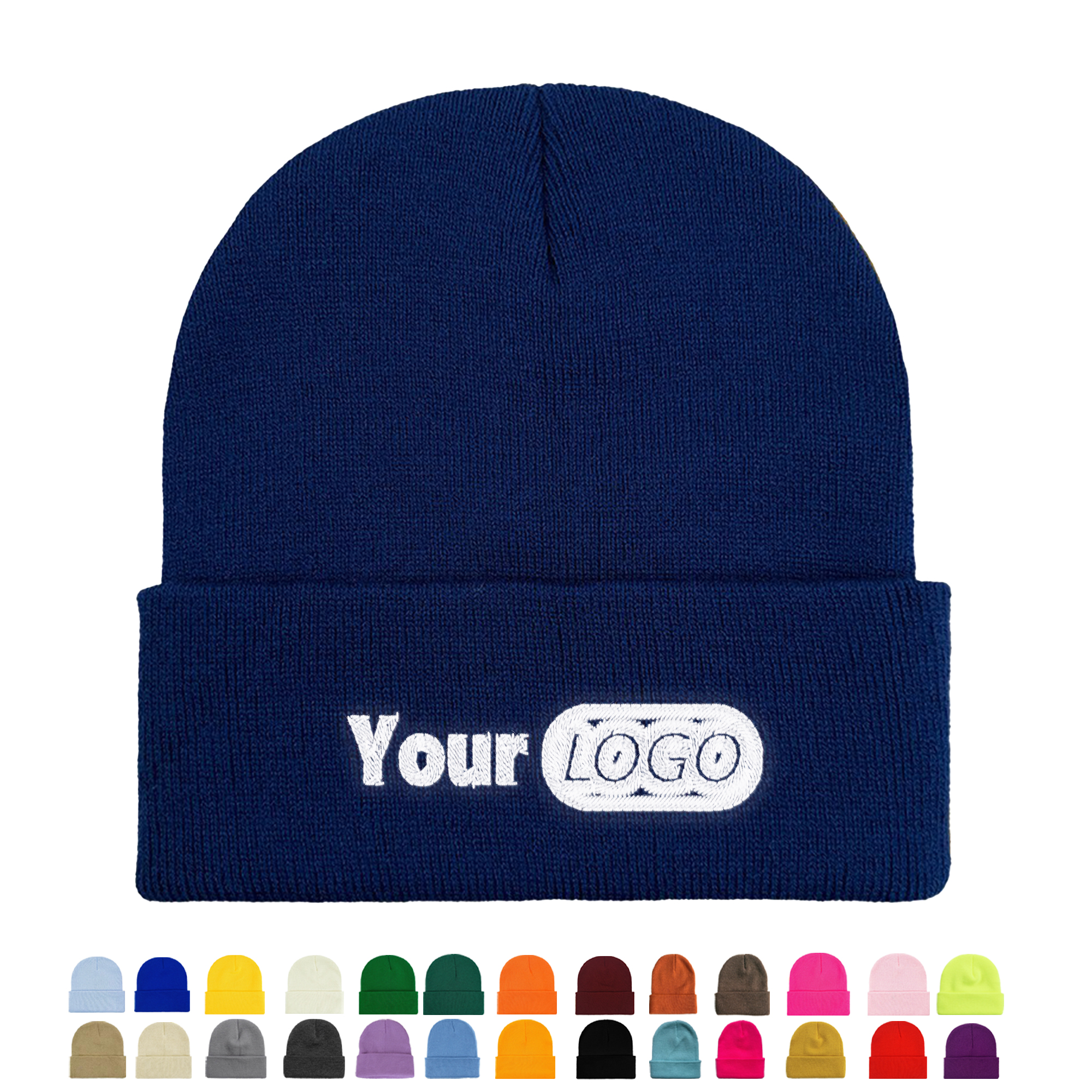 Custom Knit Acrylic Beanie Hat 1