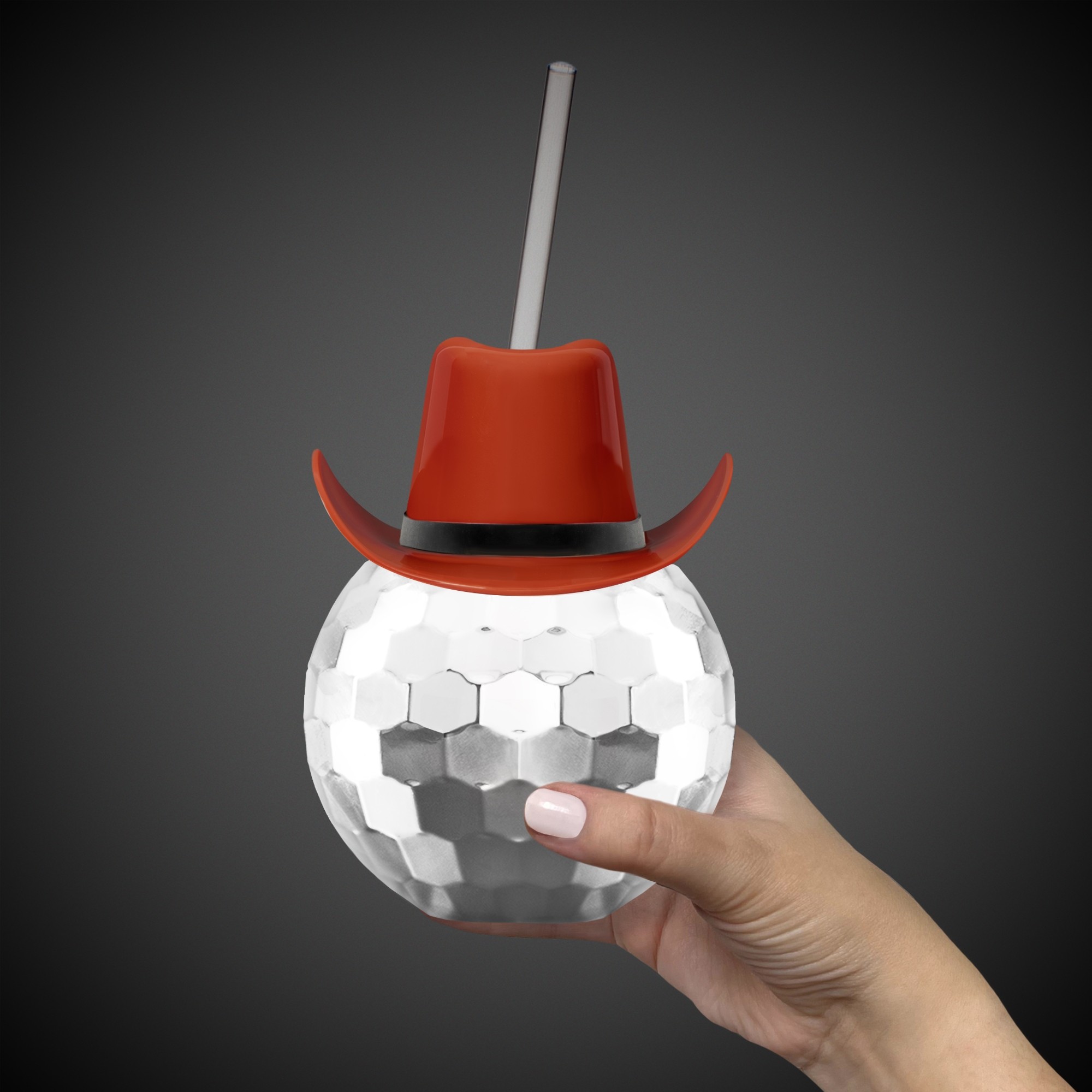 Disco Ball Cup - Silver with Brown Hat(hat not assembled)