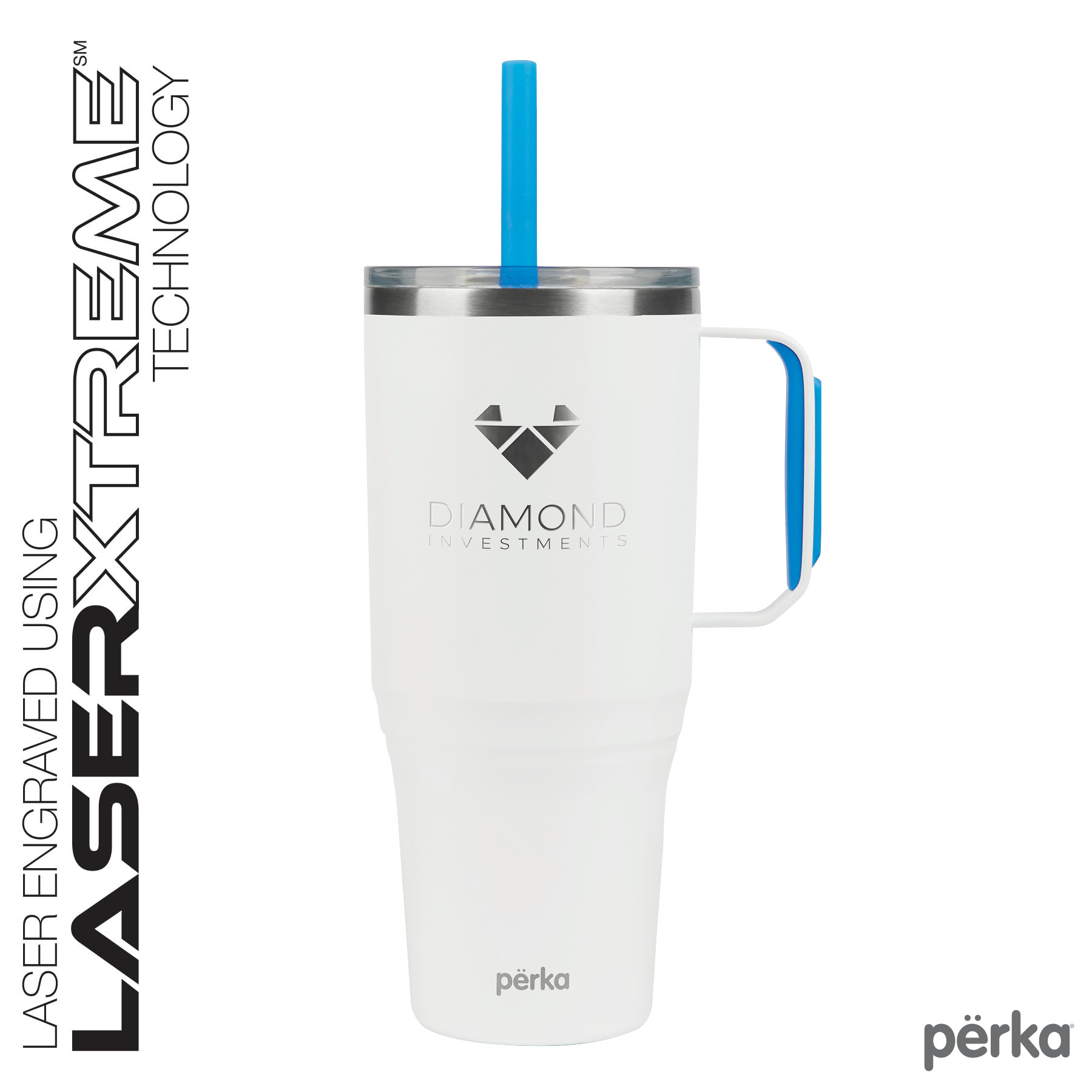 Perka® Portofino 36 oz. Double Wall Recycled Stainless Steel Travel Mug 35