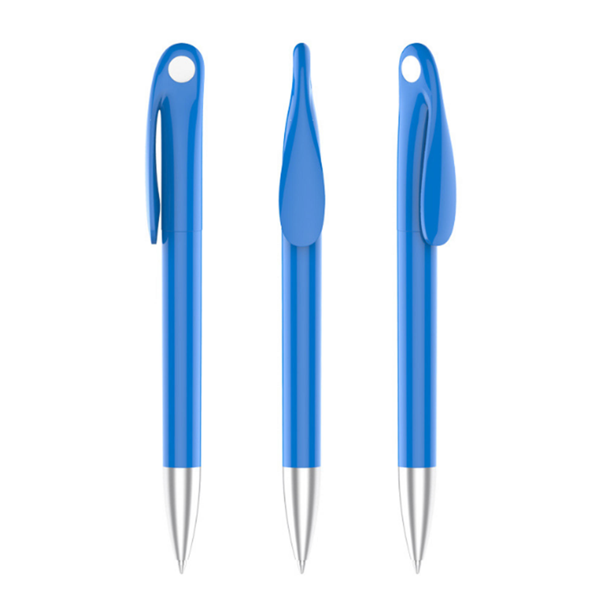 Durable Clip Plastic Black Ballpoint Pen 10