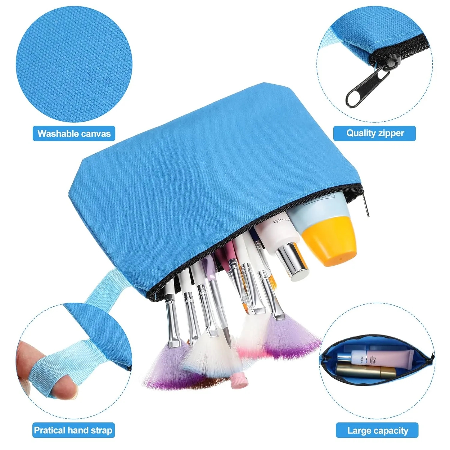 Pencil Bag Cosmetic Pouch, custom drawstring bag with logo imprint 5