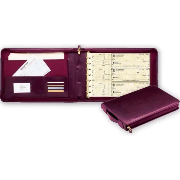 3-On-A-Page Zippered Leather-Like Urethane Portfolio 1