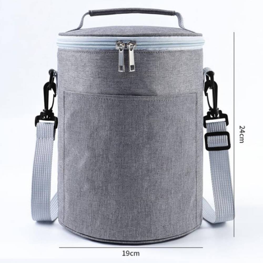 Cooler Lunch Insulation Cylindrical Bucket Bag 7