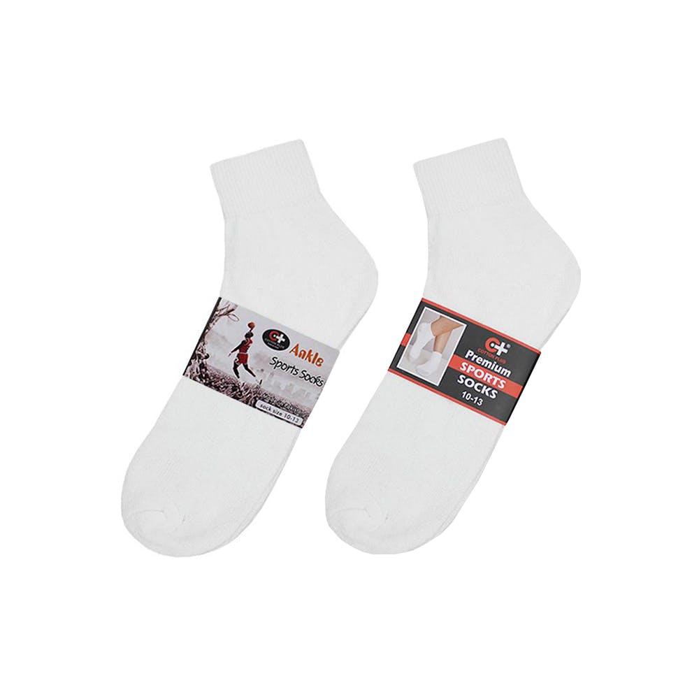 Adult Ankle Socks - White Size 9-11 2