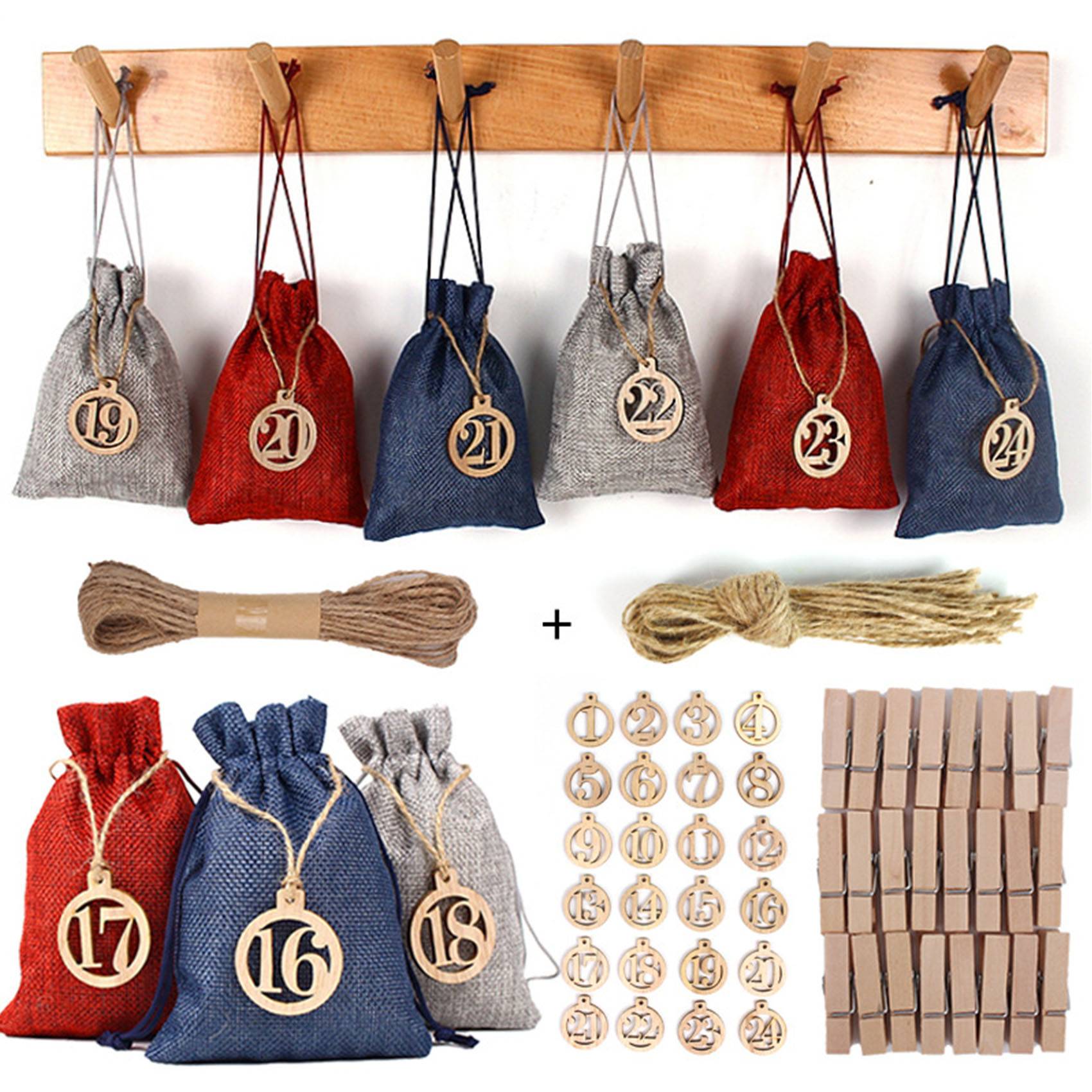 Christmas Advent Calendar Decorations 24 Days Gift Bag 5
