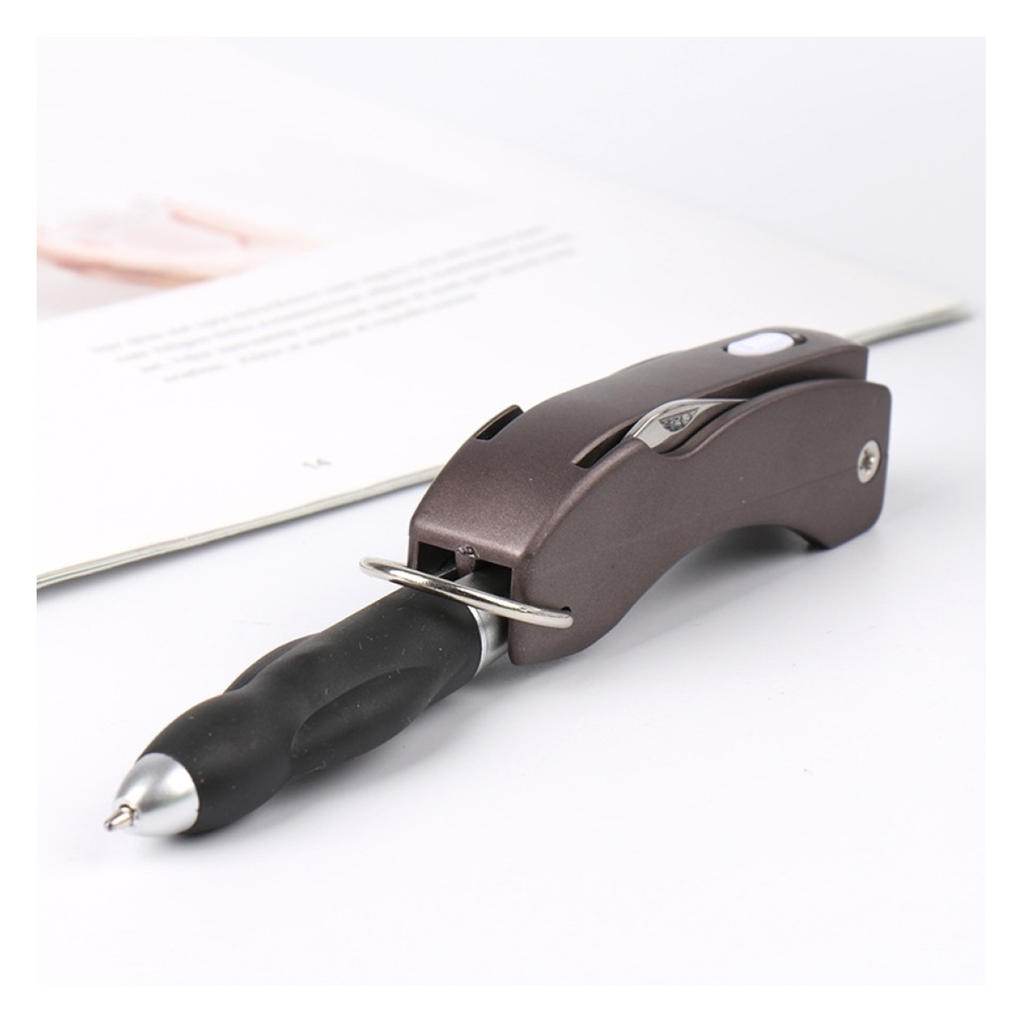Multi Functional LED Foldable Ball Pen with keychain 2