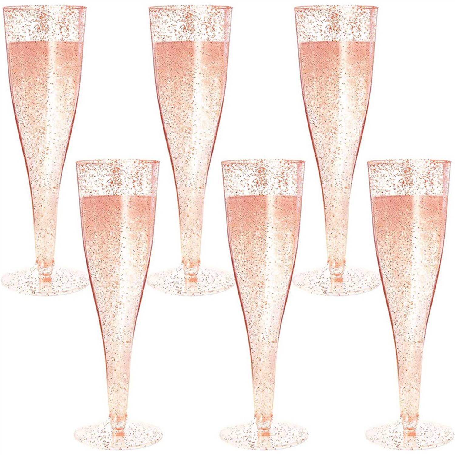 4.5oz Glitter Disposable Champagne Flutes 7