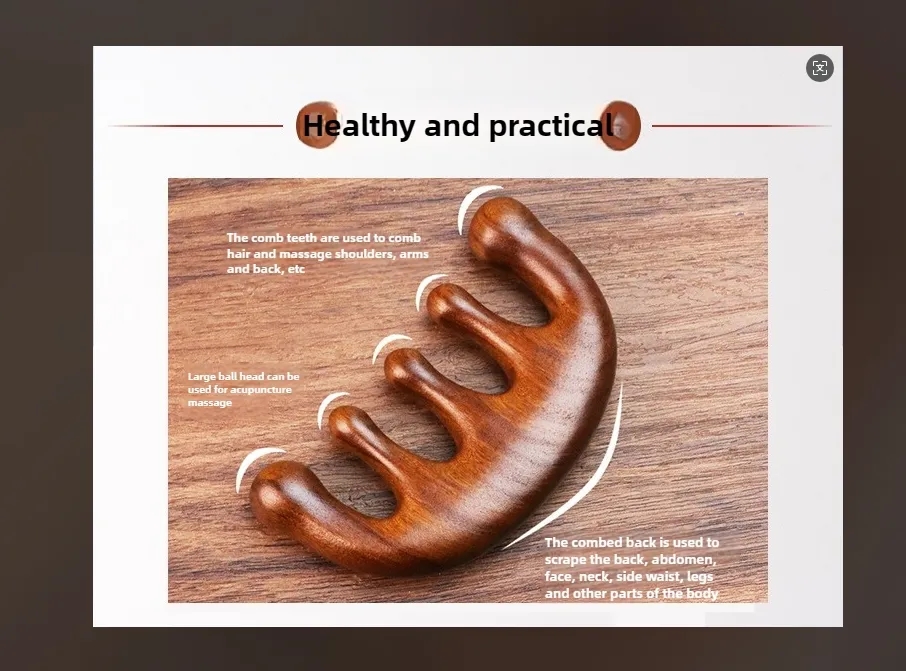 Luxury Sandalwood Comb for Corporate Gifts Hotel Amenities Private Label 5