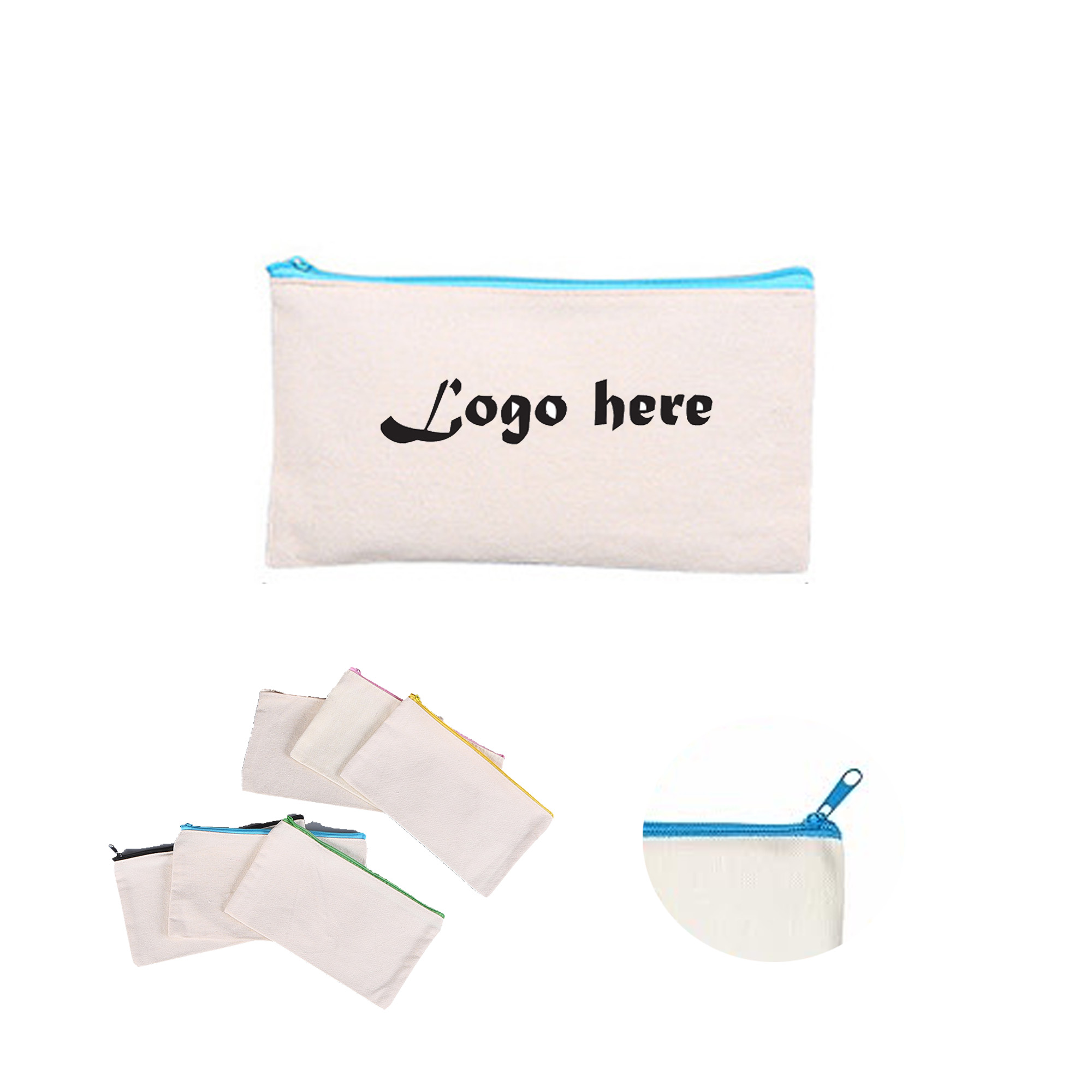 Canvas Zippered Pouch, custom tote bag with logo imprint 2