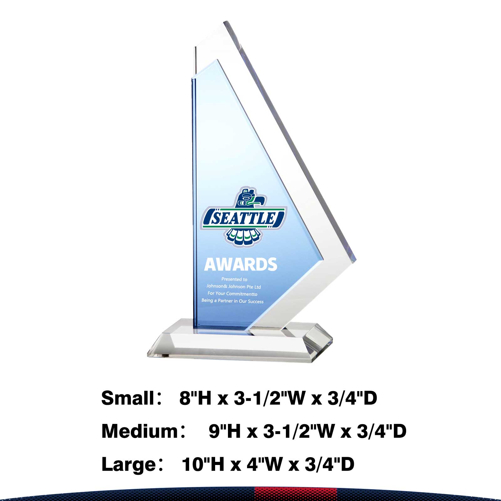 Ashley Asymmetrical Cut Crystal Award 6