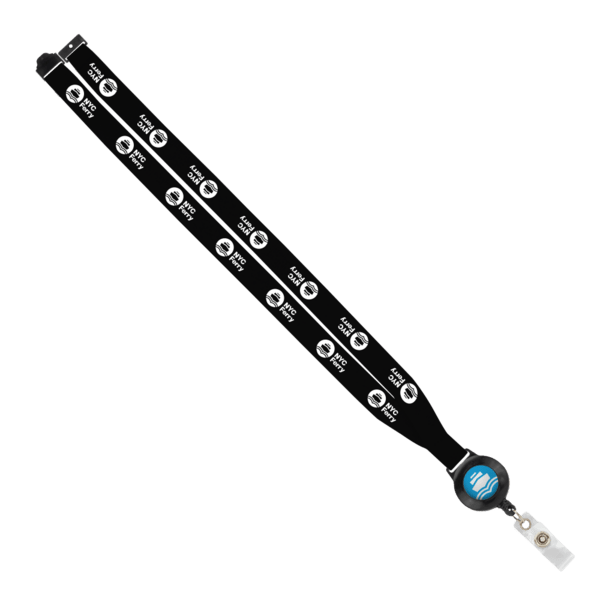 IMPORT 3/4" Polyester Lanyard with Retractable Badge Reel and IPH7 back of neck convenience release. 35