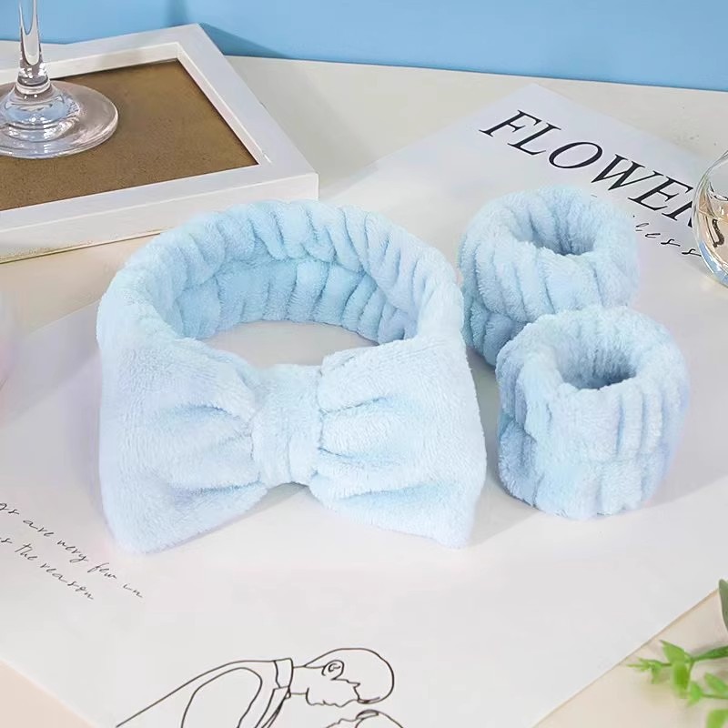 Spa Headband and Matching Wrist Bands for Washing Face 4