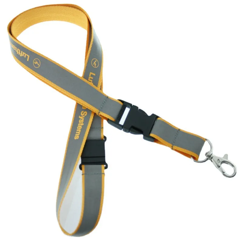 Custom reflective strip work ID lanyard nylon neck strap 1