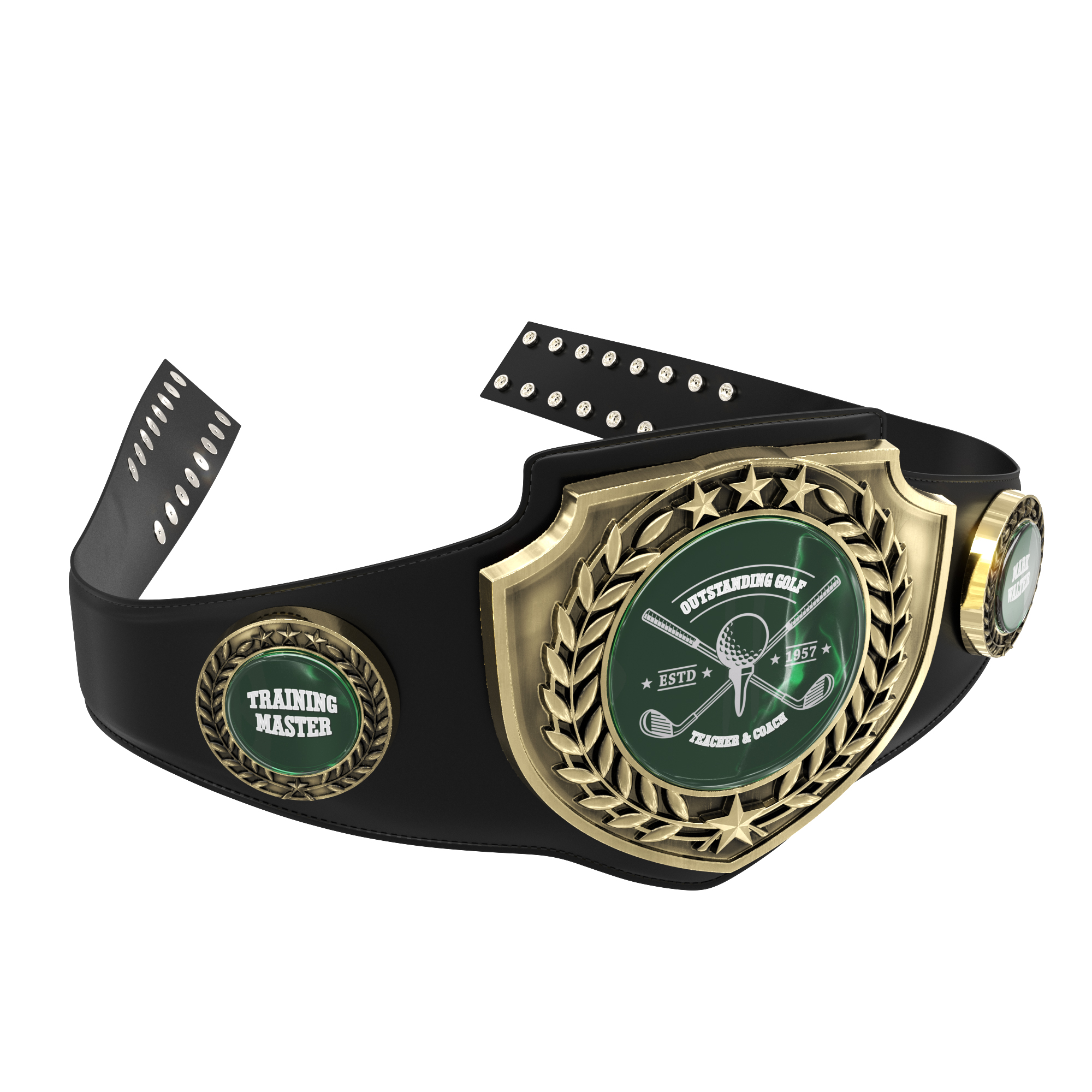Express Vibraprint® Antique Bright Champion Award Shield Belt 16