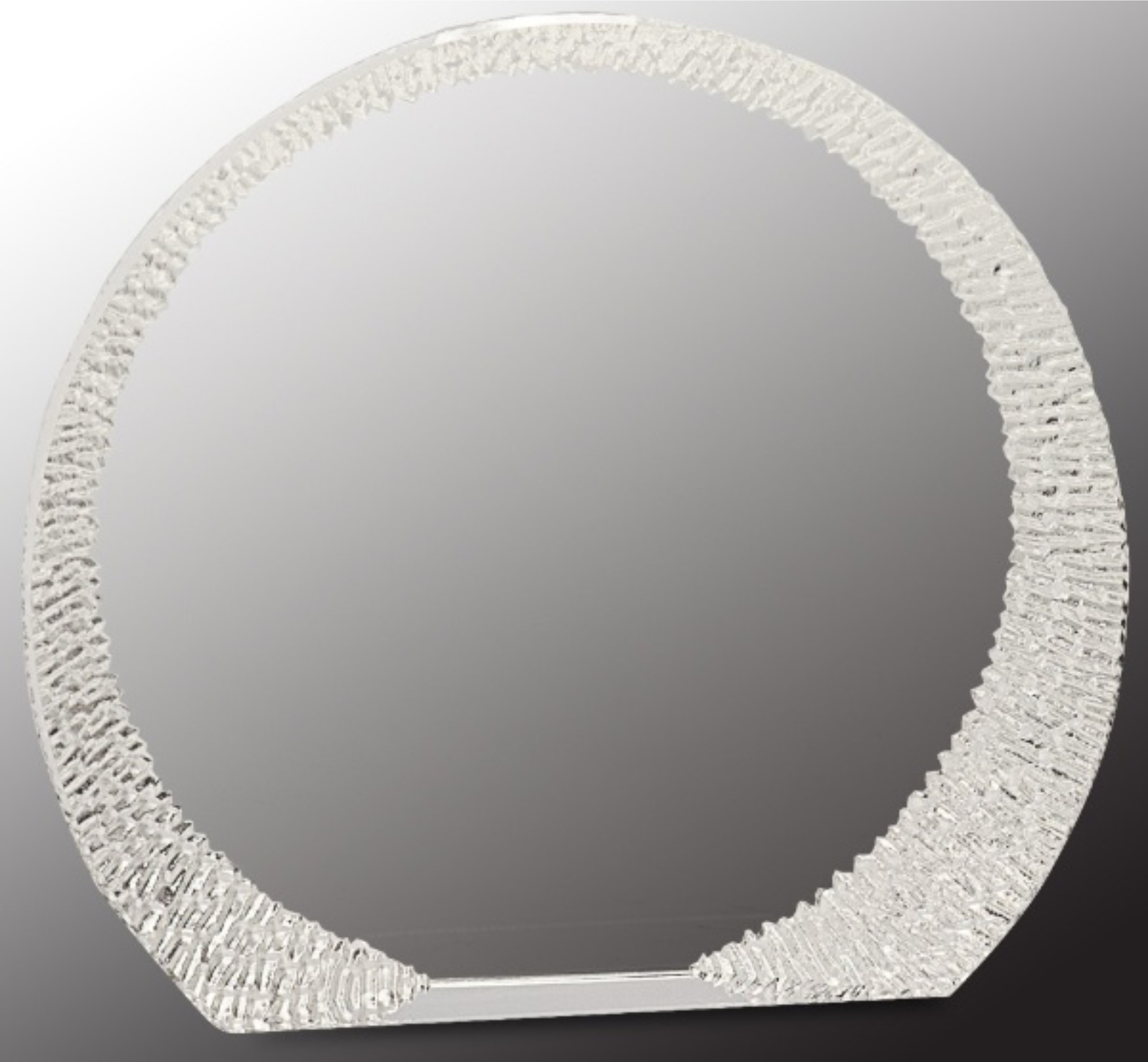 6 1/4" Round Crystal Award with Decorative Edge 3