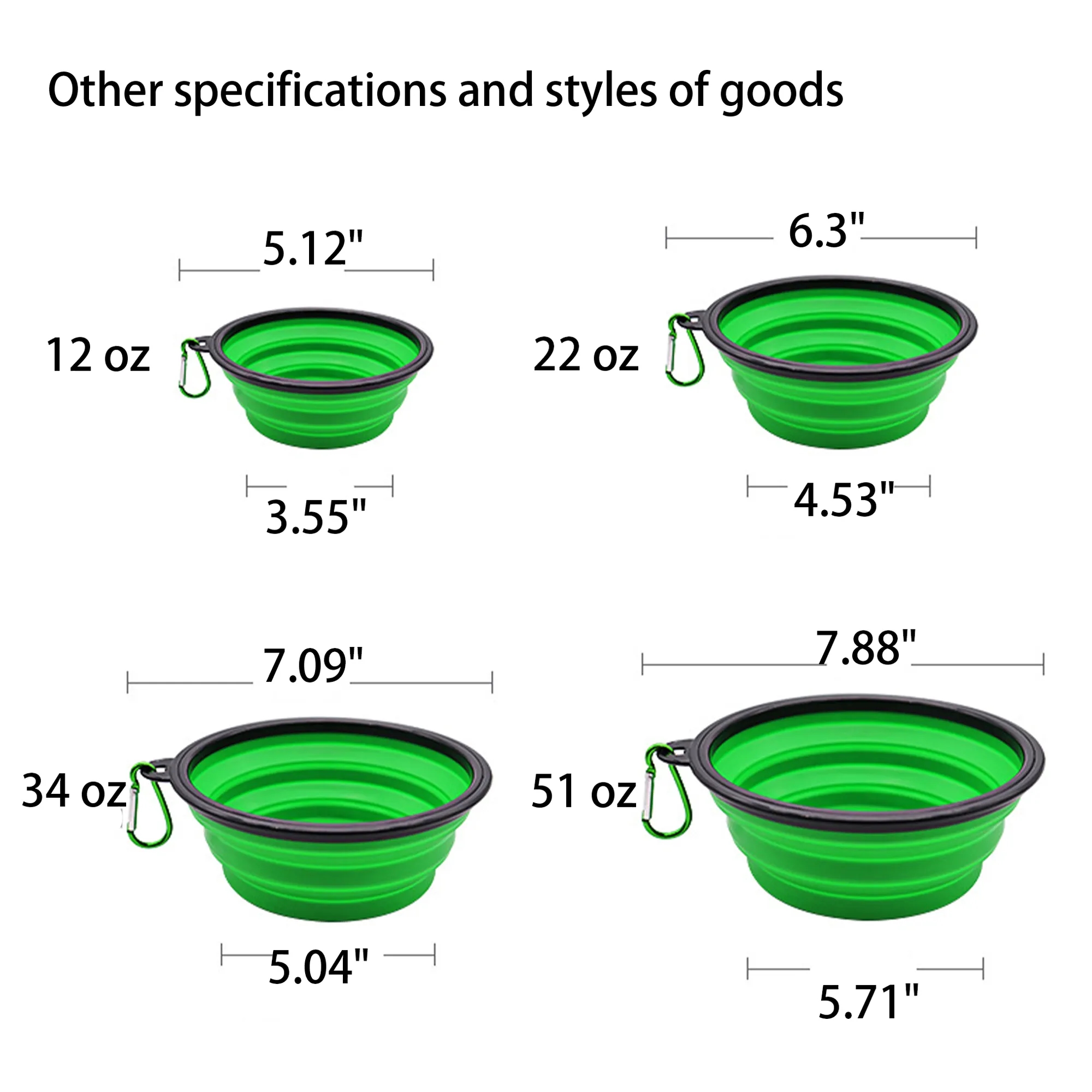 Portable Pet Collapsible Bowl with Carabiner 2