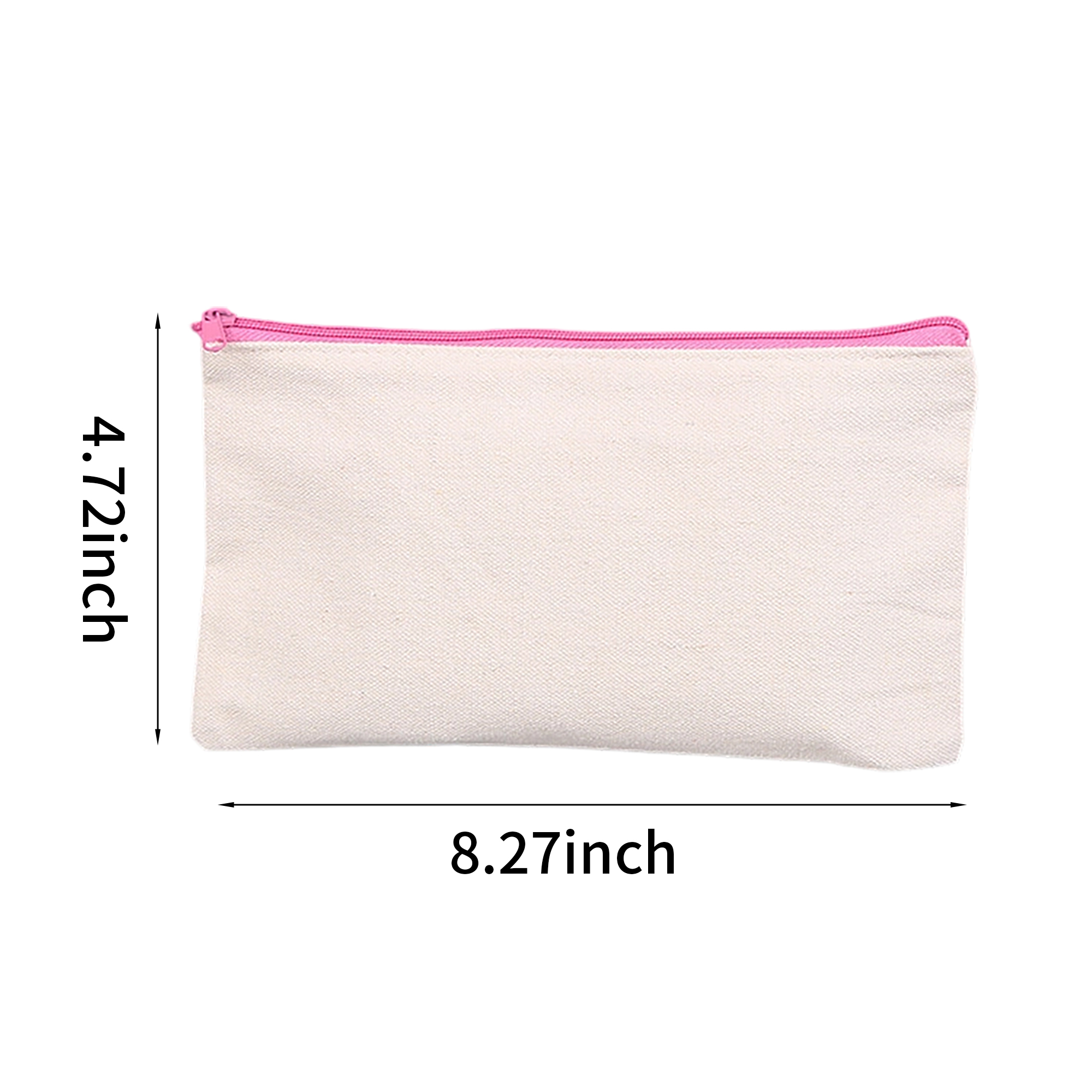 Canvas Zipper Pencil Pouch Organizer Multipurpose Bag 7.9" X 6" 5